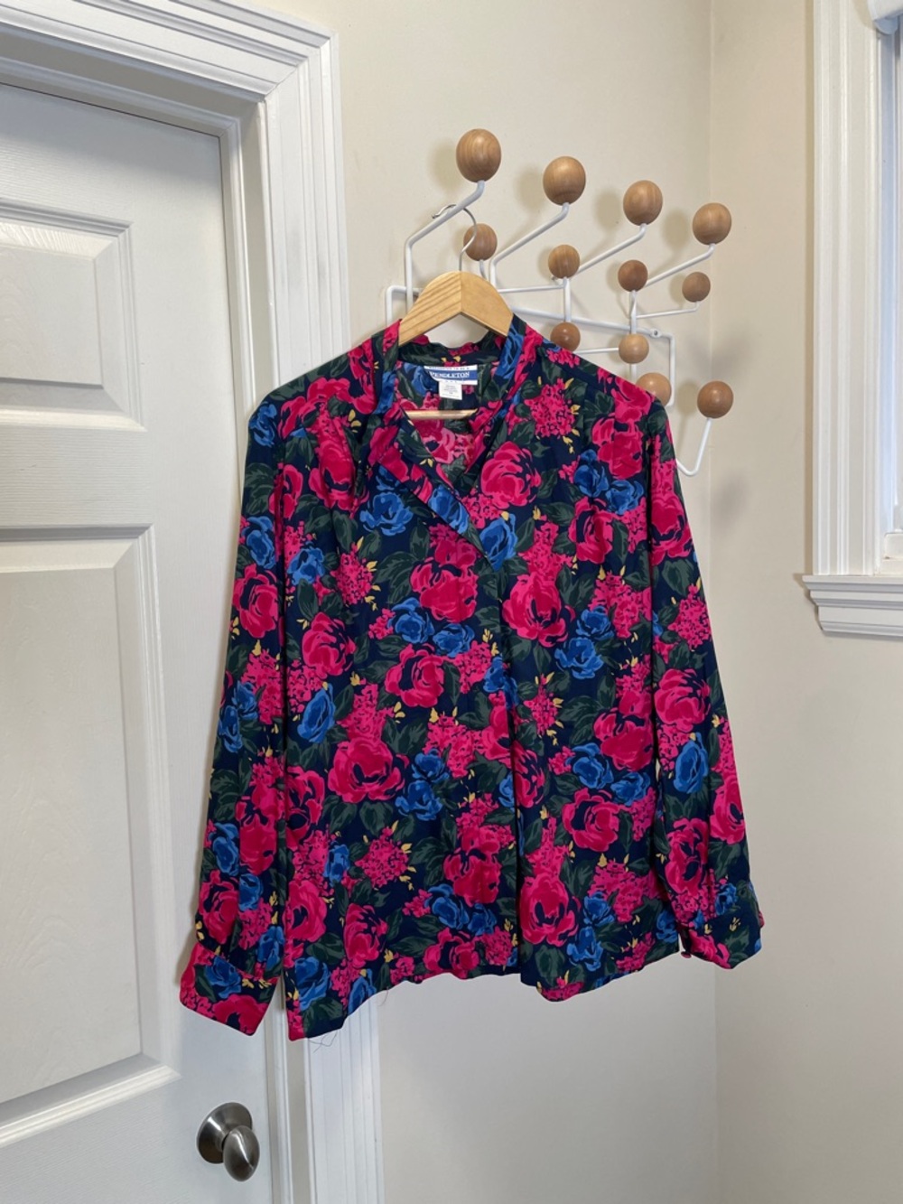 Pendleton - Classic Floral Button Down Long Sleeve Shirt - Red / Blue - 12